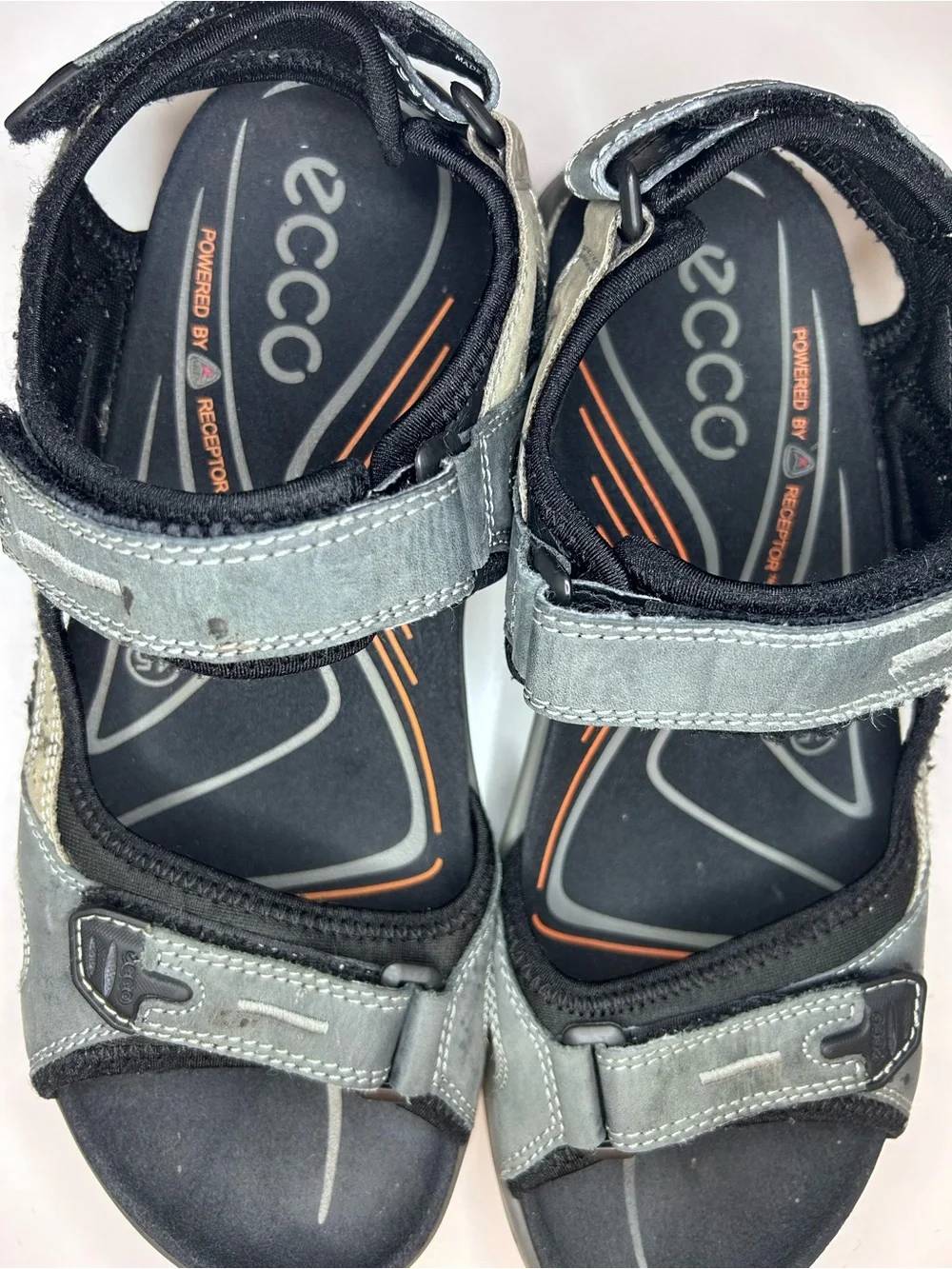 ECCO Offroad Yucatan Leather Hiking Comfort Sandals EU 45 Gray